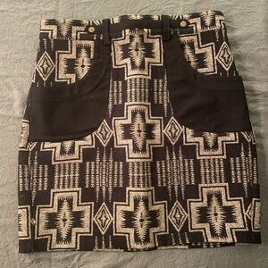 Pendleton Black and Cream Mini Skirt